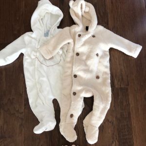 2 fleece onesies Baby Gap and Little by Little